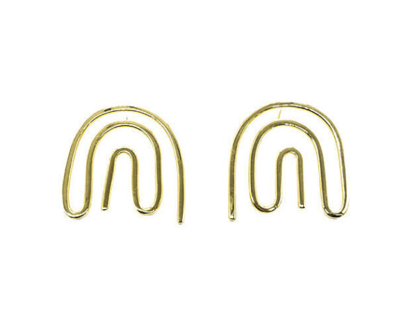Minimalist Gold Wire Arch Earrings